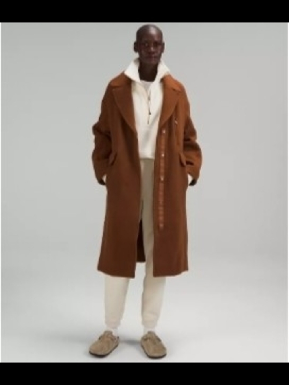 lululemon oversized Woman Chestnut Brown Wool Coat, chest 22" hip 24" body 42"